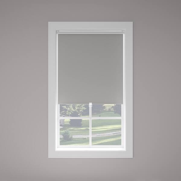 Light Gray Blackout Roller Shade Cordless 74 in. L (Custom Widths