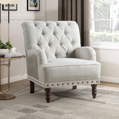 Flavie Textured Fabric Accent Chair