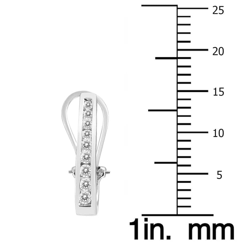 Marquee 1/2 Carat TW Channel-Set Diamond Omega Back Hoop Earrings in White Gold (H-I Color, SI1-SI2 Clarity)