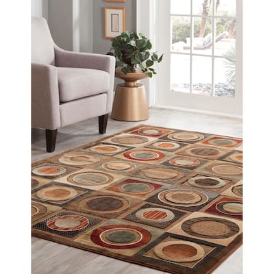 Black/Ivory Area Rug 5x8 - 6' x 7'