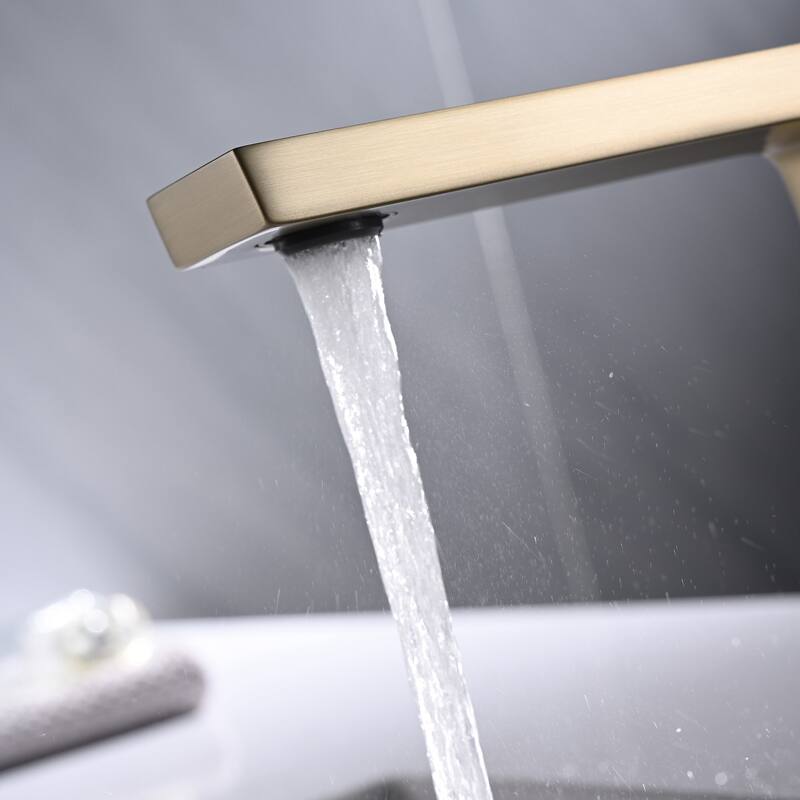 6 in.H Modern Matte Black/ Brushed Gold Single Handle Bathroom Faucet includes Hardware