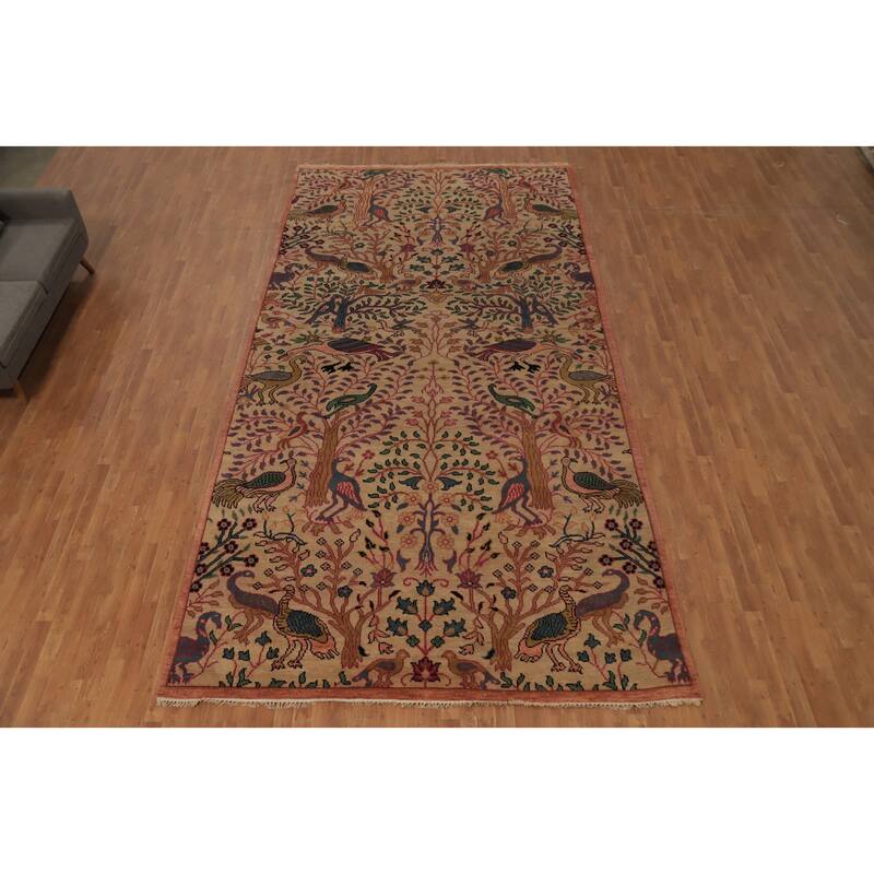 Hand Knotted Oriental 100% Wool Carpet Traditional All-Over Brown Ziegler Area Rug - 15' 7'' X 8' 2''