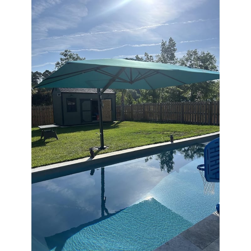PURPLE LEAF Extra Largest Premium Patio Cantilever Umbrella with 360-degree Rotation Big Size