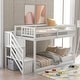 preview thumbnail 12 of 16, Twin over Twin Floor Kids Bunk Bed, Ladder with Storage, Gray