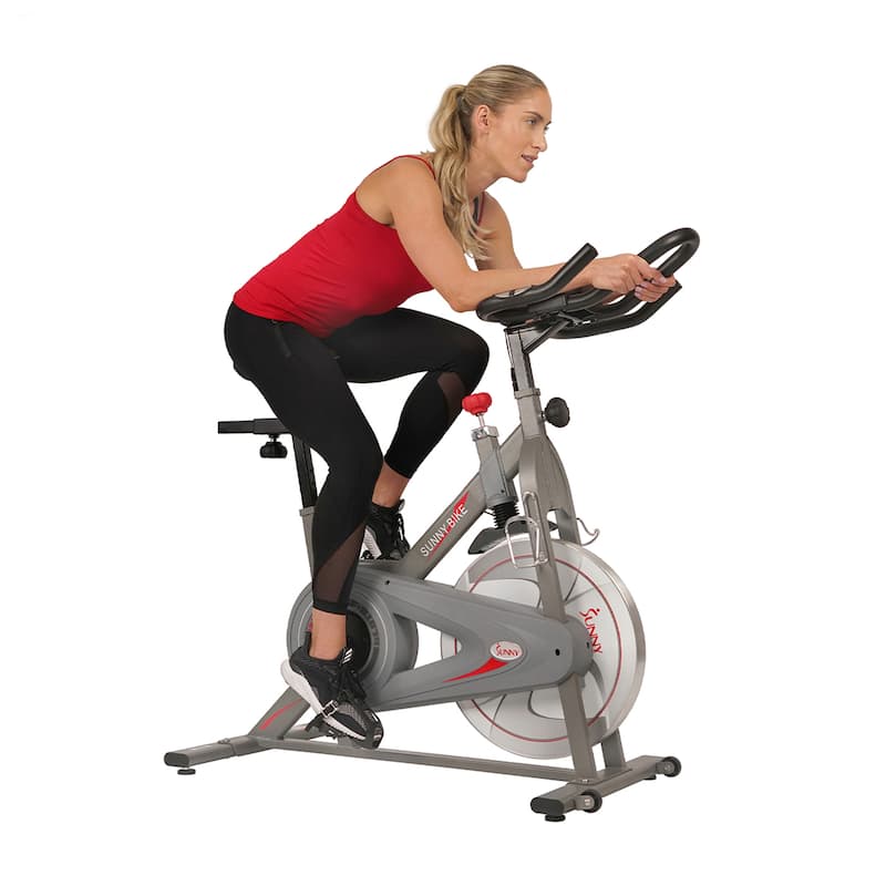 Sunny Health & Fitness Synergy Magnetic Indoor Cycling Bike - Grey - 49L X 22W X 50.5H IN