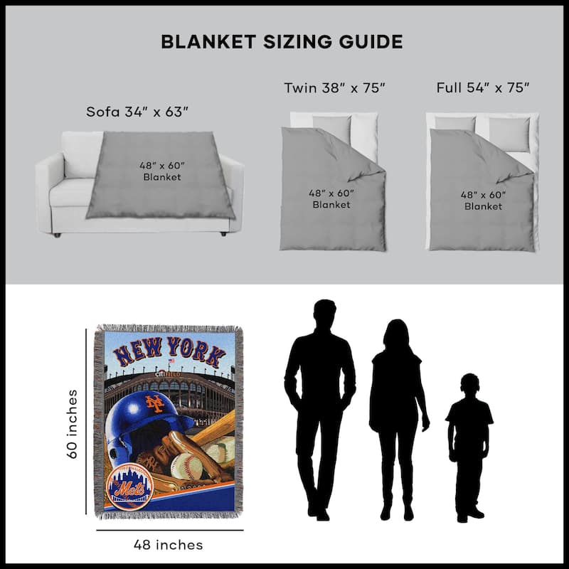 MLB Woven Tapestry Throw Blanket