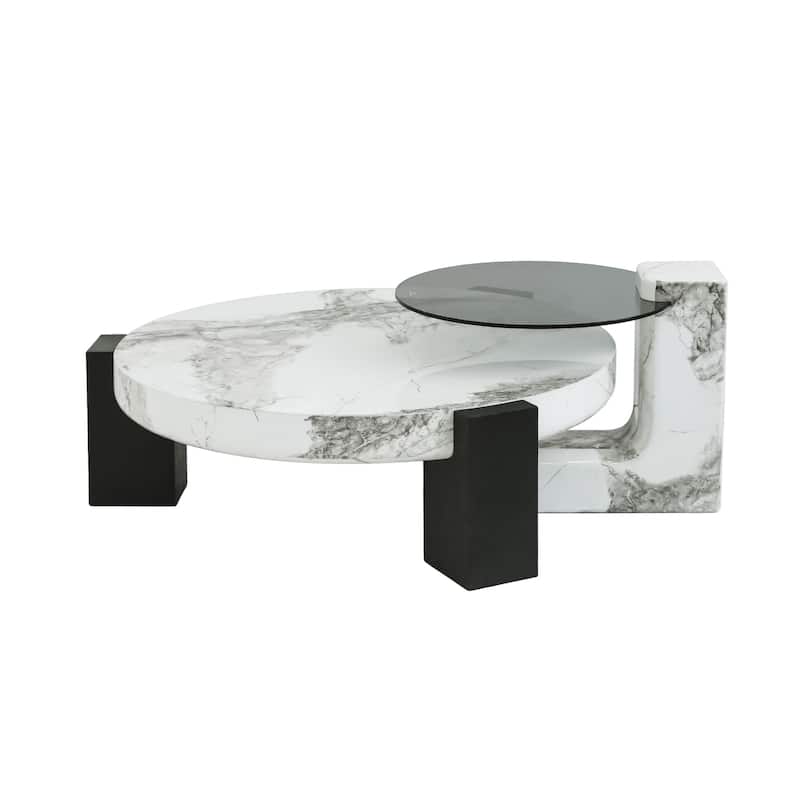 Set of 2 Round Nesting Coffee Table Set