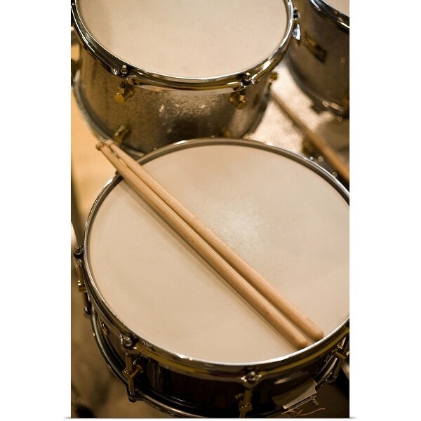 "Drum kit and drumsticks" Poster Print