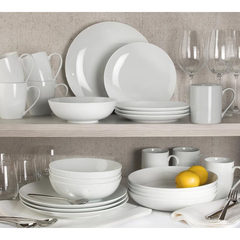 Euro Ceramica Claire 4 Piece Everyday Classic Porcelain Coffee Mug Set