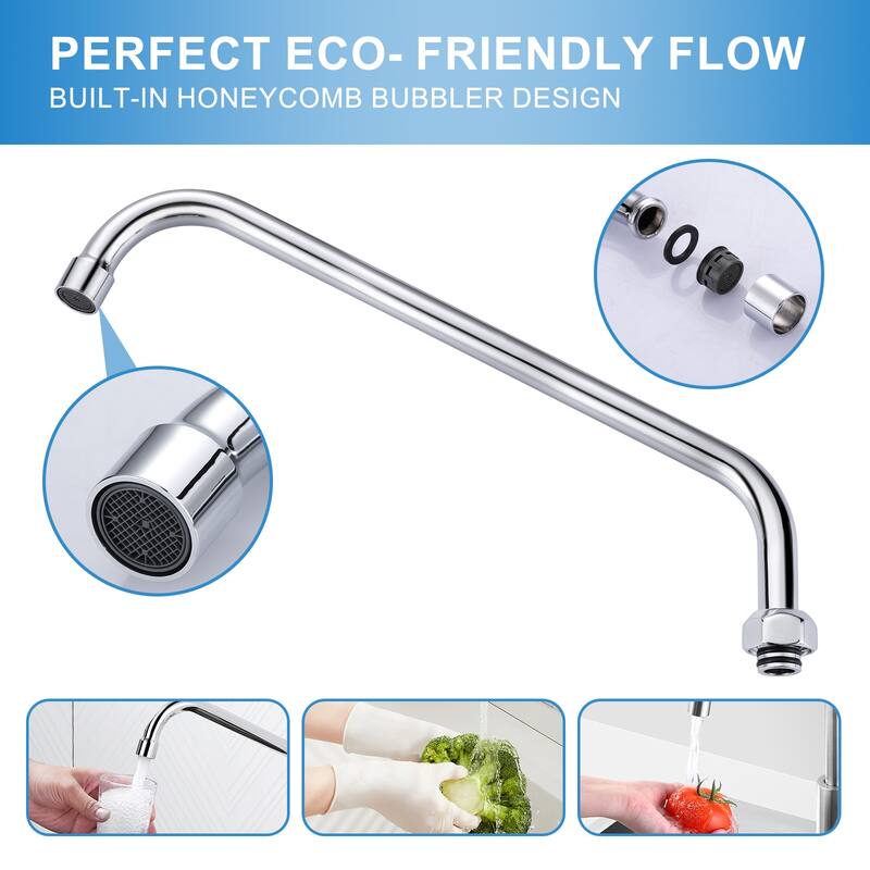 WOWOW Commercial Faucet Swivel Spout Replacement in Polished Chrome