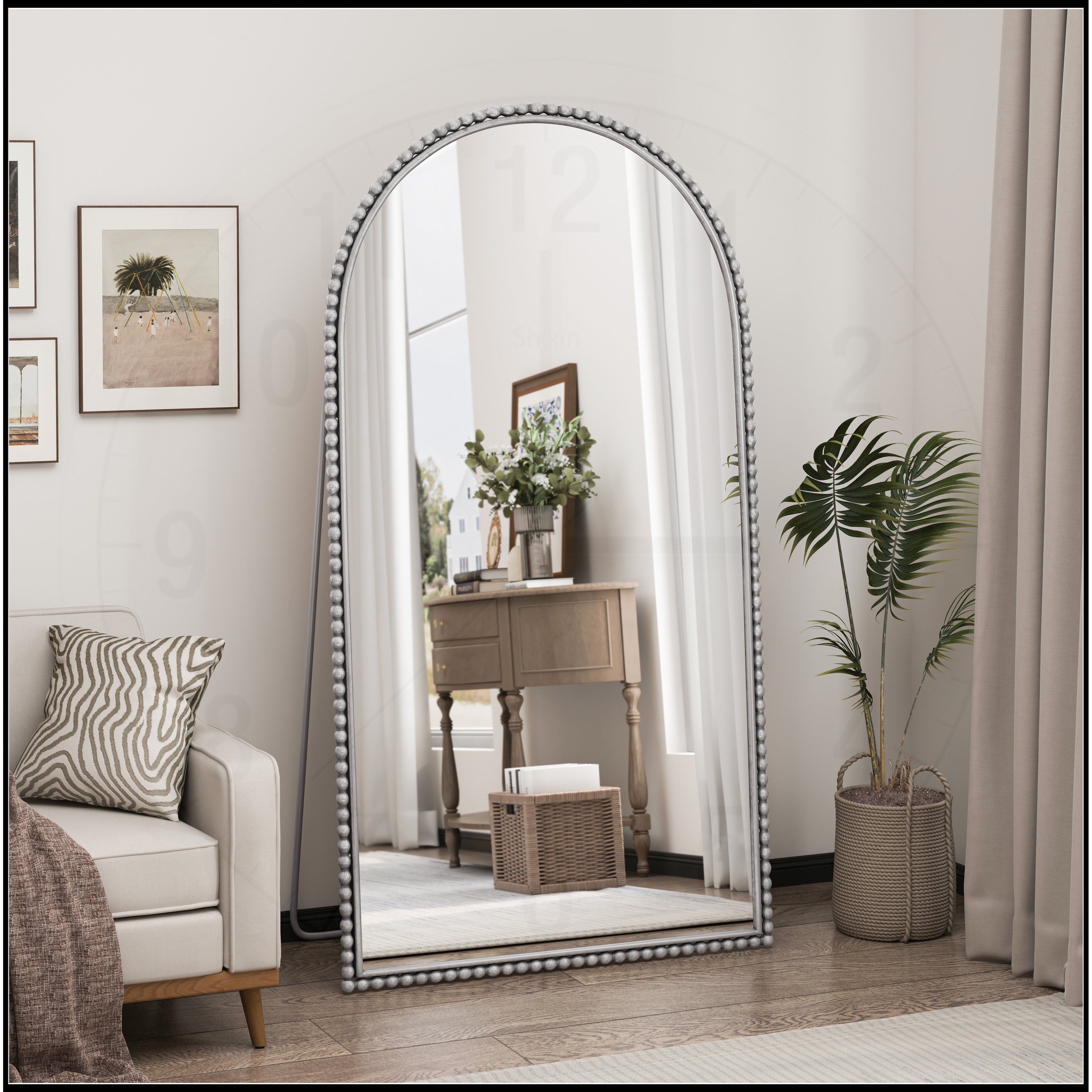 Iron Arch Retro Full Length Mirror With Supporting Feet