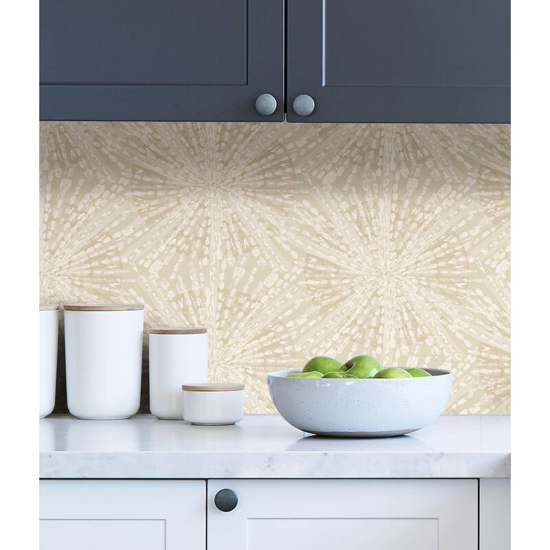 LiLi WhittWhitt Soft Gold Sunburst Peel & Stick Wallpaper