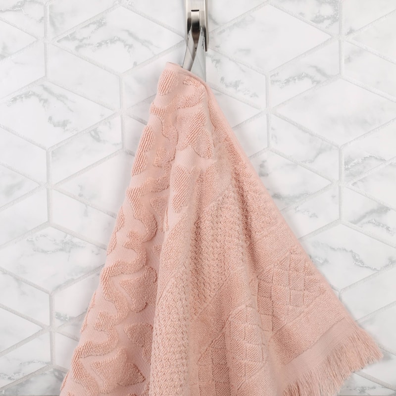 Superior Rolla Cotton Geometric Jacquard Face Towel Washcloth Set of 12