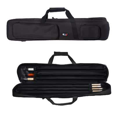 GSE™ 3x4 Soft Billiard Pool Cue Stick Carrying Bag, Billiard Cue Case Holds 3 Butts/4 Shafts (4 Colors)