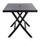 preview thumbnail 54 of 59, SAFAVIEH Outdoor Akita Folding Table with Umbrella Hole - 54.6" x 31.2" x 28.08"