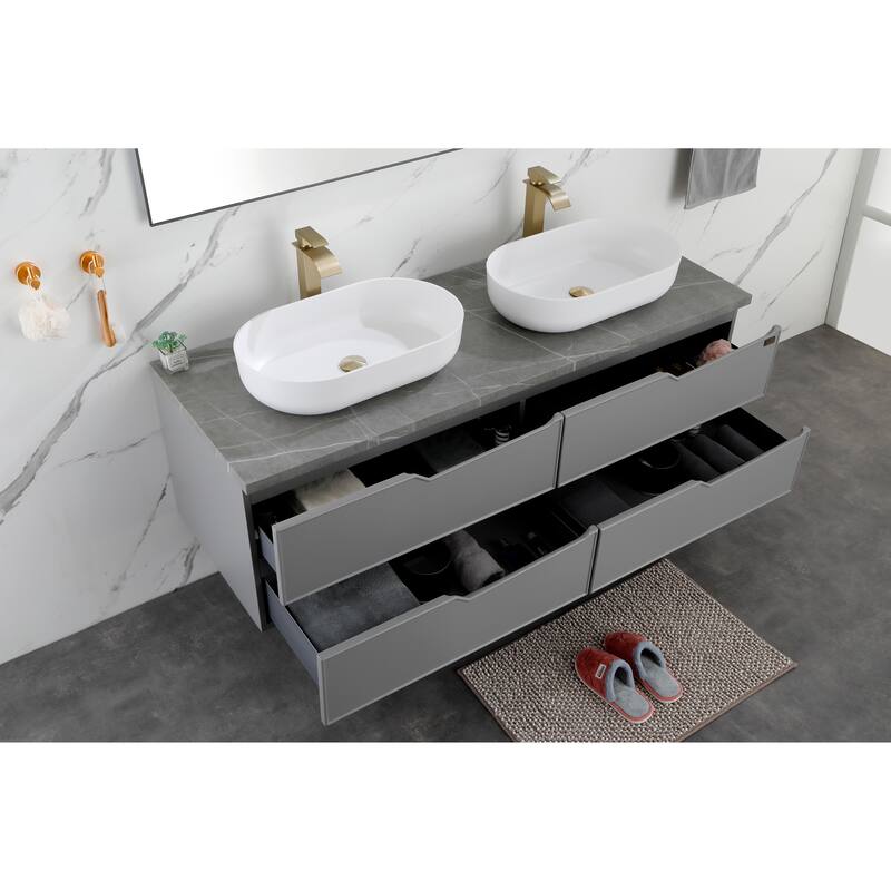 Eco-Friendly 24-Inch Acrylic Rectangular Vessel Sink, Durable and Hygienic, for Modern Bathroom Design - 24in L
