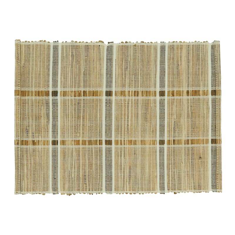 Water Hyacinth Table Mats with Stripe Design (Set of 4) - 14"x20"