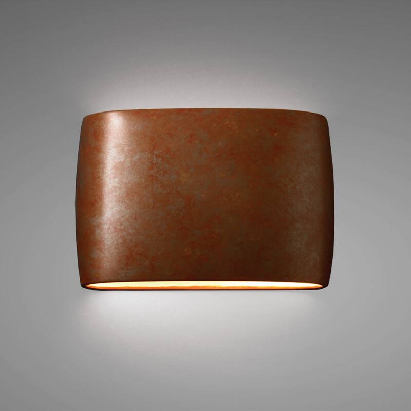 Justice Design Group Ambiance ADA Outdoor Large Ceramic Wide Oval Wall Sconce