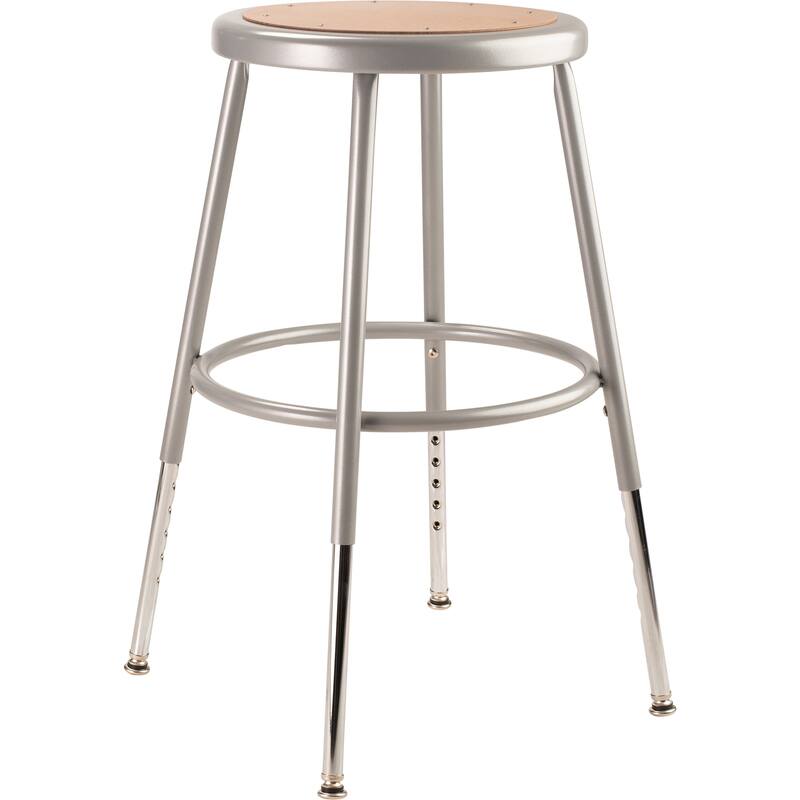 NPS 19 -27" Height Adjustable Heavy Duty Steel Stool, Grey - Grey