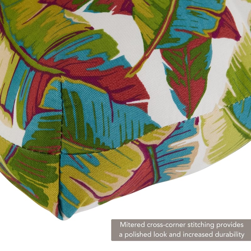 22-in x 44-in Outdoor Palm Leaves High Back Chair Cushion (Set of 2) (Cushions Only)
