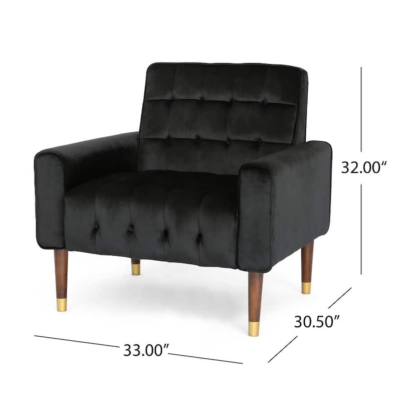 Bourchier Button-tufted Velvet Armchair by Christopher Knight Home