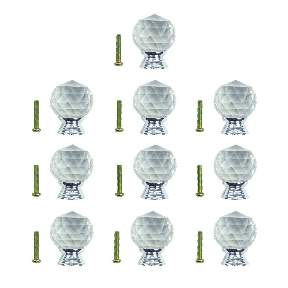 Shop Clear Glass Cabinet Knobs 30mm Round 1 5 Inch Projection 10