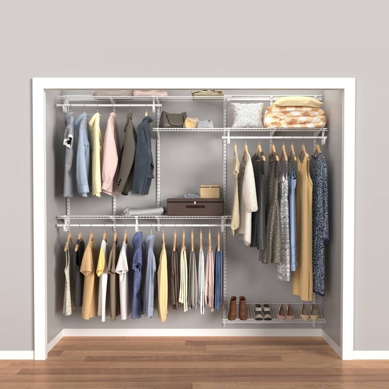 ClosetMaid ShelfTrack 60-96 Inch Wide Adjustable Closet Organizer