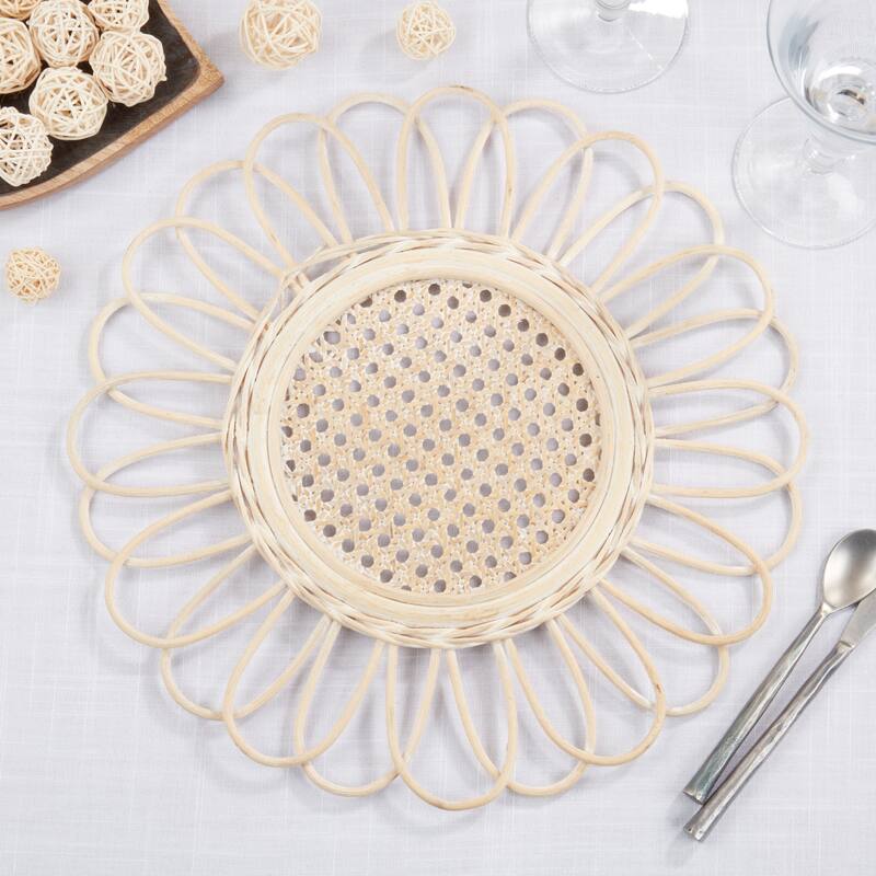 Spiral Loops Rattan Placemat (Set of 4) - 15"x15"