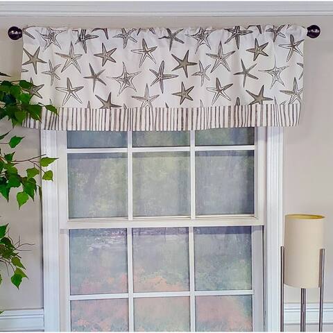 RLF Home Quality StarFish Banded Valance - 50x15