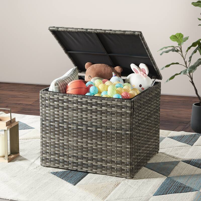 Outdoor Wicker Storage Box Rattan Pool Storage Box