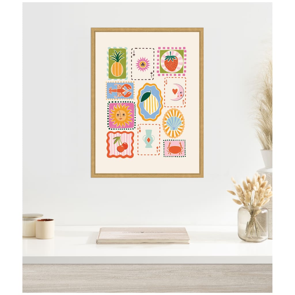 Kate and Laurel Storytelling Shores by Aislinn Simmonds Duchess Plum Framed Canvas Wall Art Print