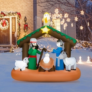 Costway 6FT Inflatable Christmas Birth of Jesus Scene Nativity Xmas ...