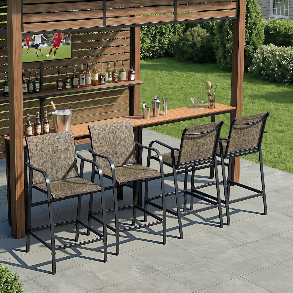 Lightweight Bar Height Barstools Outdoor Bar Stools Patio Bar Chairs - 21.3" W x 22.5" D x 44" H