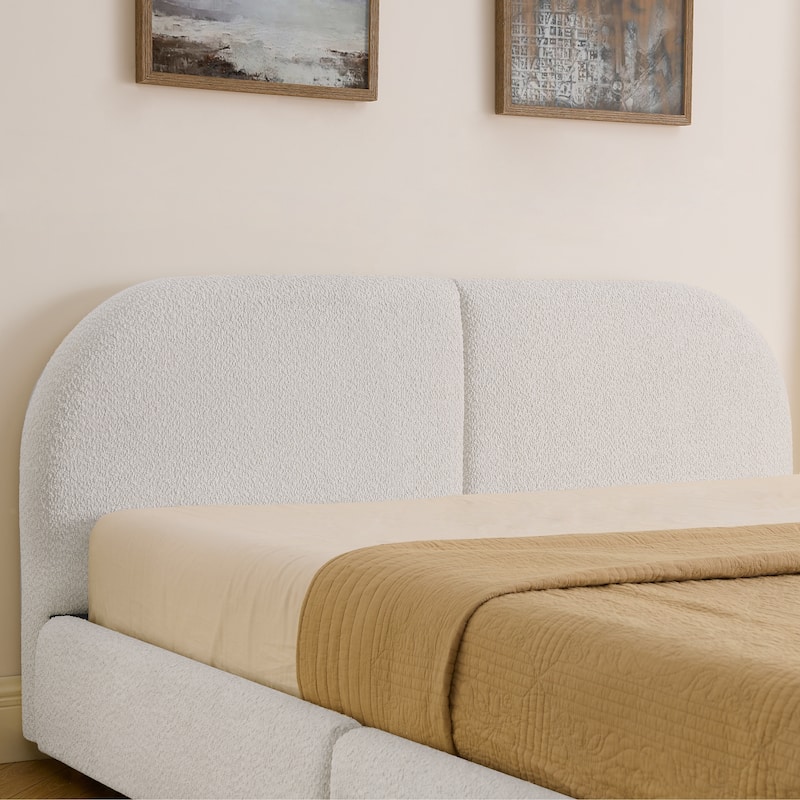 Queen Size Upholstered Bed Frame with Tall Headboard