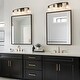 preview thumbnail 5 of 13, Modern Farmhouse 4-Light Black Gold Bathroom Vanity Lights Glass Wall Sconces - D32.3" x H8.6"