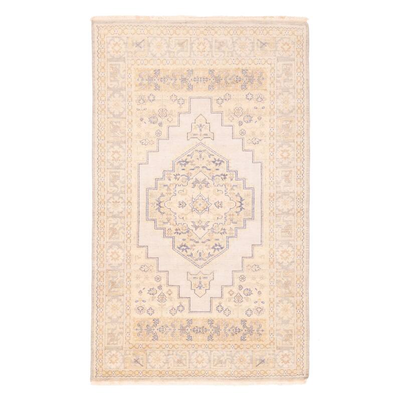 ECARPETGALLERY Hand-knotted Jules Serapi Beige Wool Rug - 5'2 x 8'10