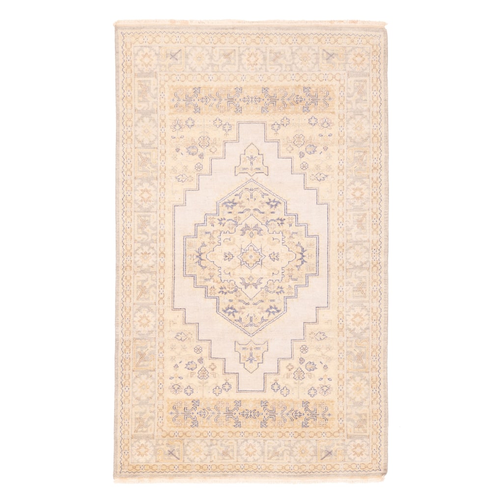 ECARPETGALLERY Hand-knotted Jules Serapi Beige Wool Rug - 5'2 x 8'10