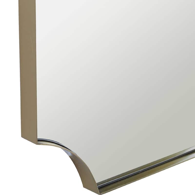 Scalloped Corner Wall Mirror - 40" - Brass Tone