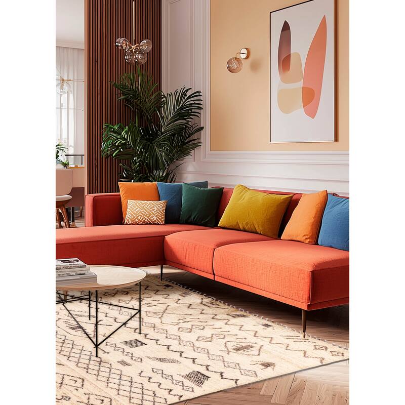 ECARPETGALLERY Hand-knotted Pak Finest Marrakesh Beige Wool Rug - 5'11 x 7'9