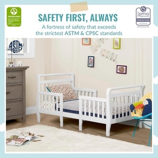 Dream On Me Emma White 3-in-1 Convertible Toddler Bed