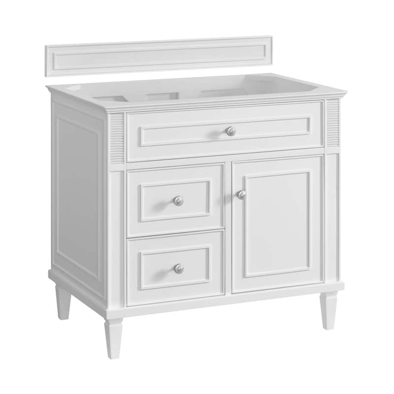 James Martin Vanities 424-V36 Lorelai 36" Single Basin Wood Vanity - Bright White - Painted