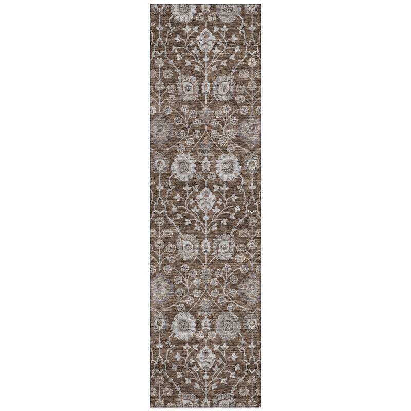 Machine Washable Indoor/ Outdoor Traditional Casual Chantille Rug