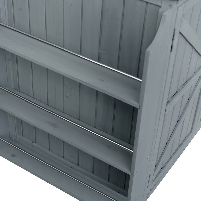 42.1" Outdoor Kitchen Island with Stainless Steel Top, Outdoor Grill Cart with Storage Cabinet and Adjustable Shelf