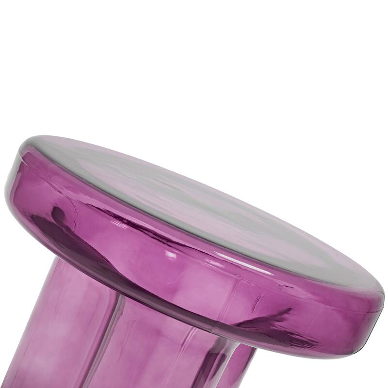 Modern Artistic Flower Glass Round Coffee Table Side Table