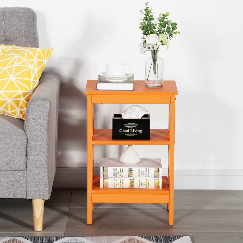 VECELO Modern Nightstand with 3-tier Storage Shelves