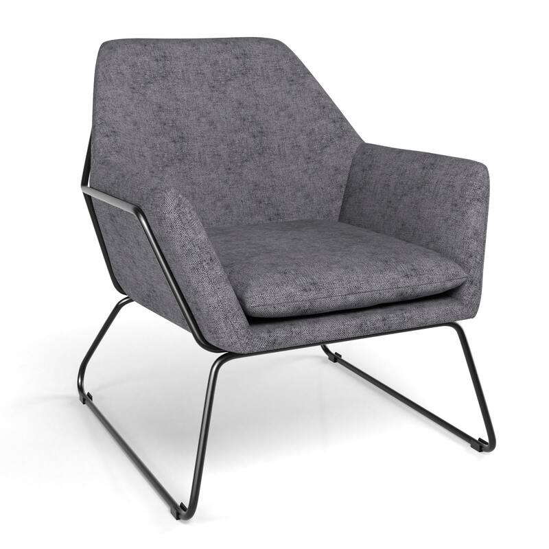 Concord Fabric Accent Chair with Black Powder Coated Sled Base