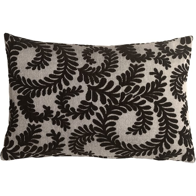 Brackendale Ferns 16x24 Throw Pillow with Polyfill Insert, Black