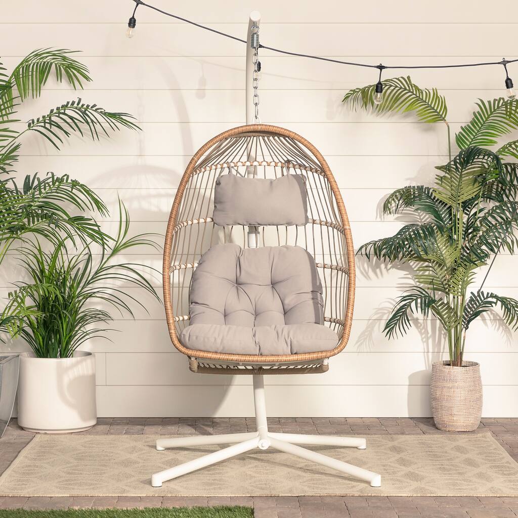 Walker Edison Outdoor Swing Egg Chair & Stand