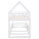 preview thumbnail 12 of 16, Artsy and Safety Twin over Twin House-Shaped Design Bunk Bed with Fence and Door, White, Sturdy Construction and Playful Space