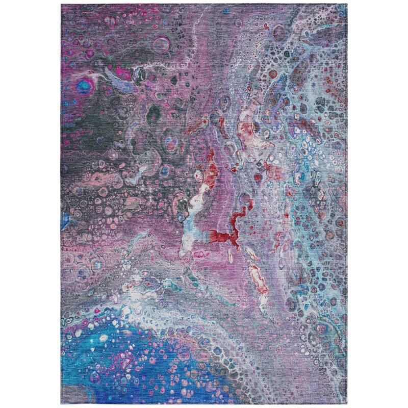 HomeRoots Abstract Contemporary Rectangle Outdoor Rug